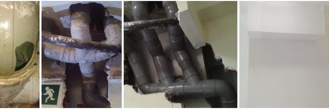 Detalles de la reparación de tuberías de PVC
